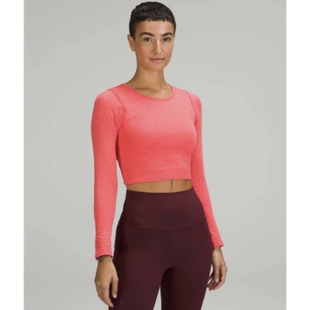 Lululemon Ebb to Street Long Sleeve‎ Shirt Pale Raspberry Size 8